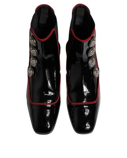 Dolce & Gabbana Black Jackie Buttoned Chelsea Boots Shoes