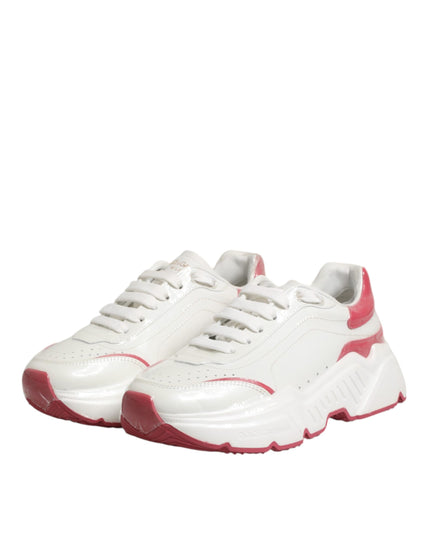 Dolce & Gabbana White Pink Daymaster Low Top Sneakers Shoes