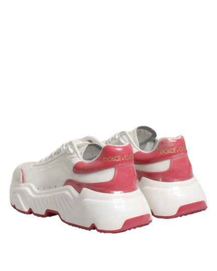 Dolce & Gabbana White Pink Daymaster Low Top Sneakers Shoes
