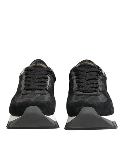 Dolce & Gabbana Black Gray Leopard Low Top Sneakers Shoes