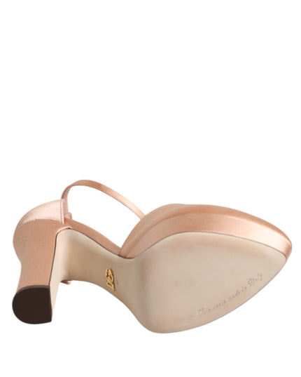 Dolce & Gabbana Pink Block Heels Ankle Strap Sandals Shoes