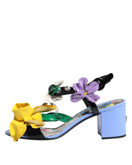 Dolce & Gabbana Multicolor Floral Crystal KEIRA Sandals Shoes