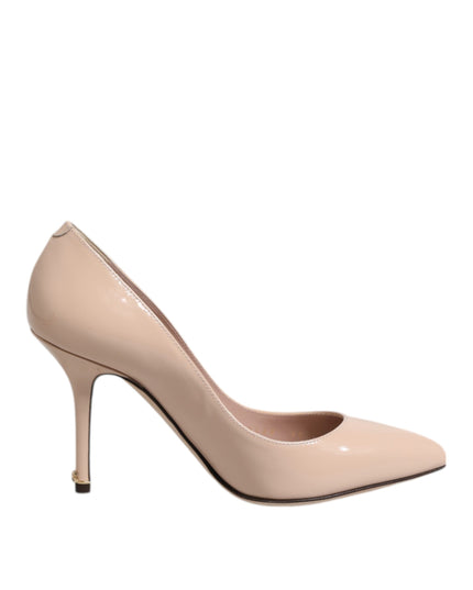 Dolce & Gabbana Beige Patent Leather Stiletto Heel Pumps Shoes