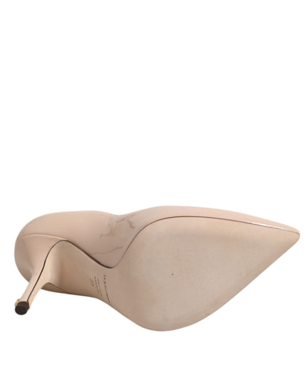 Dolce & Gabbana Beige Patent Leather Stiletto Heel Pumps Shoes