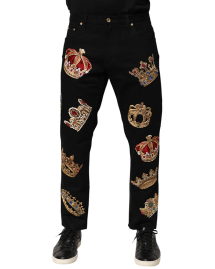 Dolce & Gabbana Black Baroque Royal Men Dress Trouser Pants