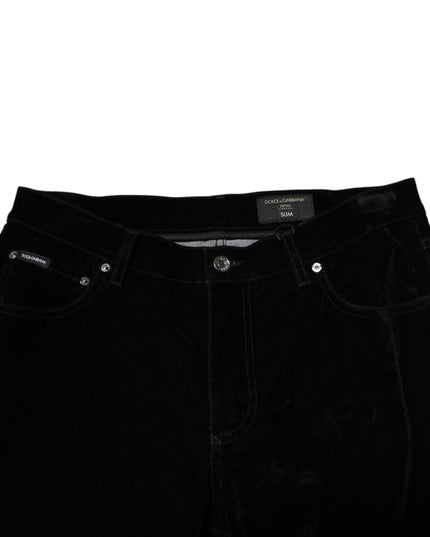 Dolce & Gabbana Black Cotton Men Dress Formal Trouser Pants