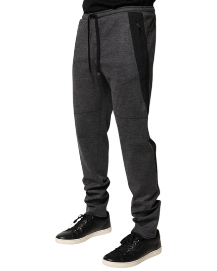 Dolce & Gabbana Gray Black Wool Blend Jogger Sweatpants  Pants