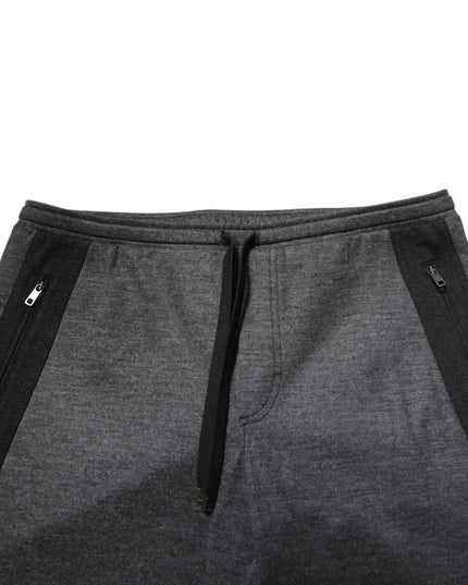 Dolce & Gabbana Gray Black Wool Blend Jogger Sweatpants  Pants