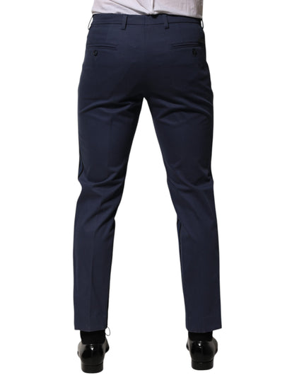 Dolce & Gabbana Blue Cotton Tapered Men Formal Trousers Pants
