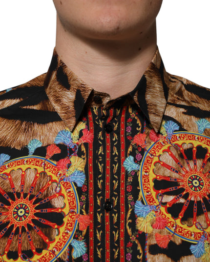 Dolce & Gabbana GOLD Cotton Tiger Carretto Long Sleeve Shirt