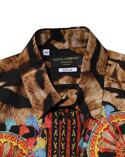 Dolce & Gabbana GOLD Cotton Tiger Carretto Long Sleeve Shirt