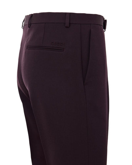 Gucci Bordeaux Wool Dress Pants