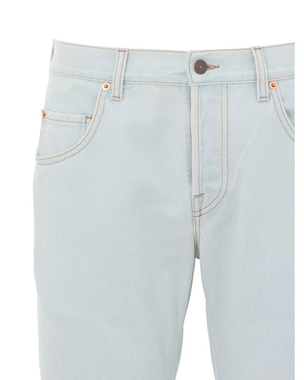 Gucci Blue Cotton Relaxed Fit Jeans