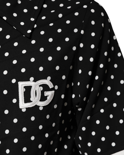 Dolce & Gabbana Black Polka Dot Short Sleeves Collared Polo T-shirt