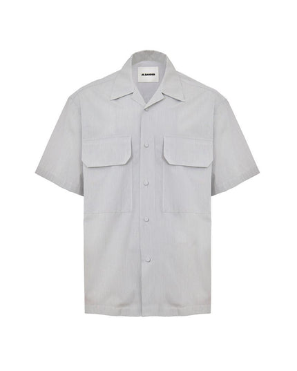 Jil Sander Blue Cotton Shortsleeve Shirt