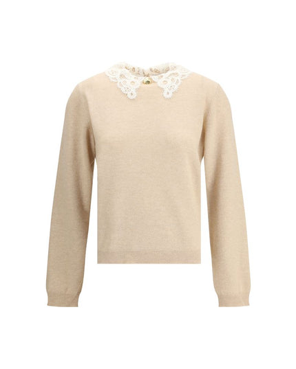 Fabiana Filippi Beige Fleece Wool Sweatshirt