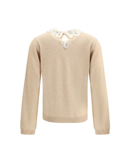 Fabiana Filippi Beige Fleece Wool Sweatshirt