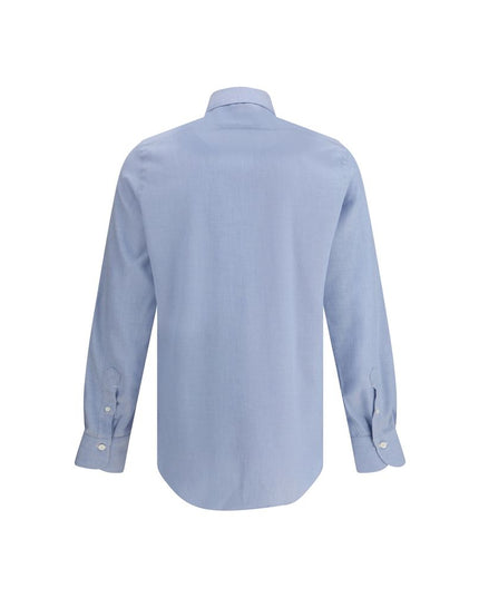 Finamore Light Blue Cotton Dress Shirt