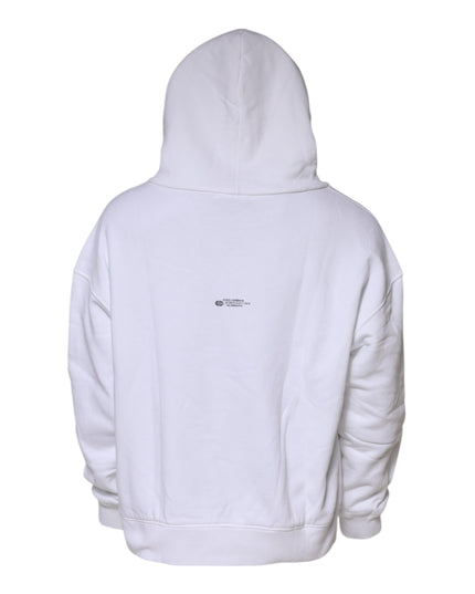 Dolce & Gabbana White DG Vib3 Hooded Men Sweatshirt Sweater