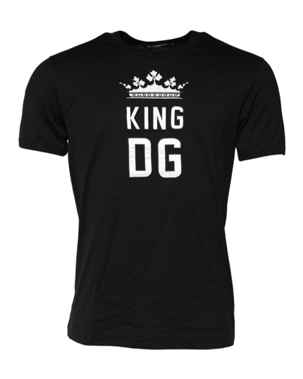 Dolce & Gabbana Black DG King Crown Cotton Crew Neck T-shirt