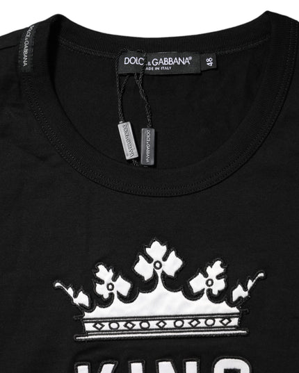 Dolce & Gabbana Black DG King Crown Cotton Crew Neck T-shirt