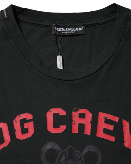 Dolce & Gabbana Black DG Crew Devotion Cotton Crew Neck T-shirt