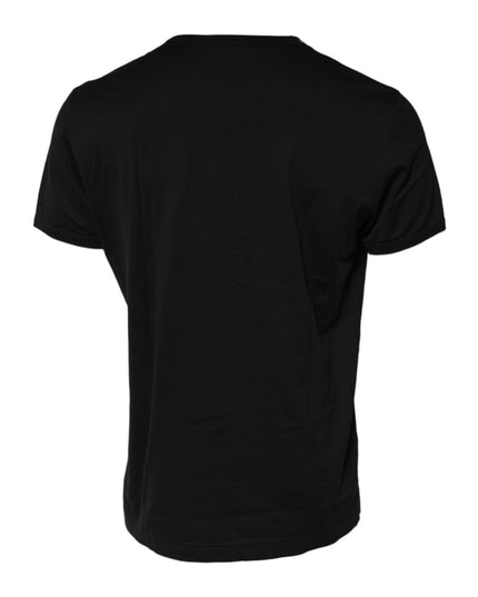Dolce & Gabbana Black Eye Print Cotton Men Crew Neck T-shirt