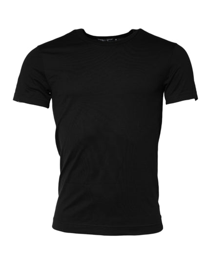 Dolce & Gabbana Black Cotton Crewneck Short Sleeves T-shirt