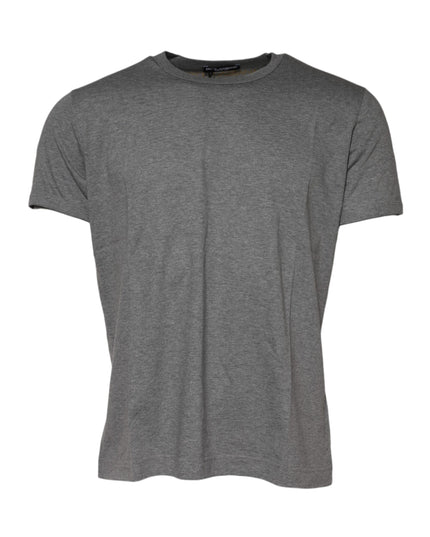 Dolce & Gabbana Gray Cotton Crew Neck Short Sleeves T-shirt