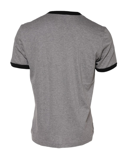 Dolce & Gabbana Gray Sacred Heart Cotton Crew Neck T-shirt