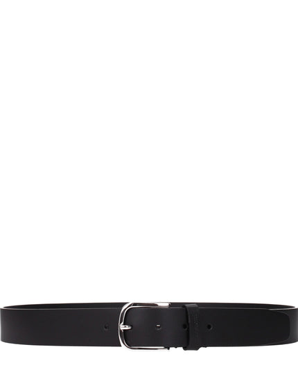 Testoni Black Leather Regular Belt