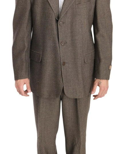 Dolce & Gabbana Brown Single Breasted Wool Suit