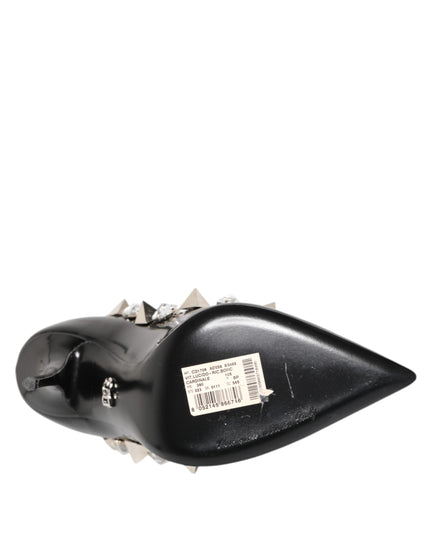 Dolce & Gabbana Black Crystals Studs Stiletto Pumps Shoes