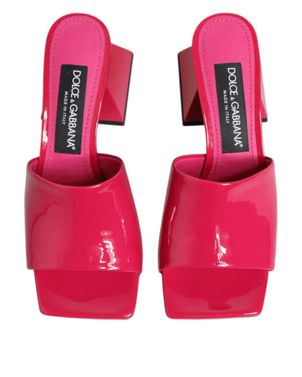 Dolce & Gabbana Pink Open Toe Block Heel Mules Sandals Shoes