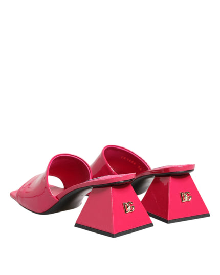 Dolce & Gabbana Pink Open Toe Block Heel Mules Sandals Shoes