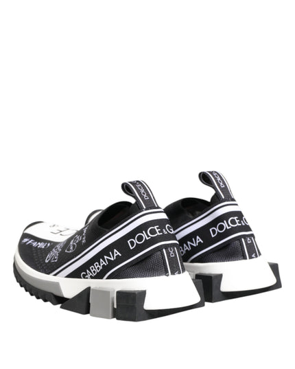 Dolce & Gabbana Black White Sorrento Low Top Sneakers Shoes