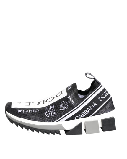 Dolce & Gabbana Black White Sorrento Low Top Sneakers Shoes