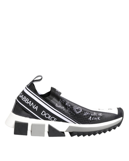 Dolce & Gabbana Black White Sorrento Low Top Sneakers Shoes