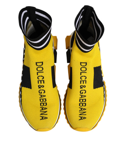 Dolce & Gabbana Yellow Black Sorrento Socks Sneakers Shoes