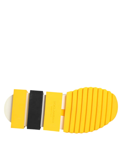 Dolce & Gabbana Yellow Black Sorrento Socks Sneakers Shoes