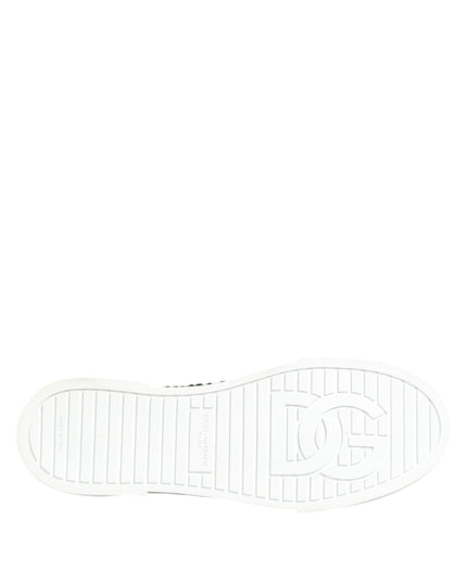 Dolce & Gabbana Green Portofino Crystal DG Logo Sneakers Shoes