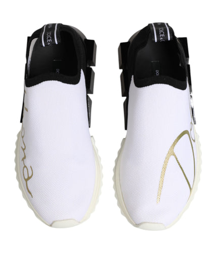 Dolce & Gabbana White Black Low Top Sorrento Sneakers Shoes