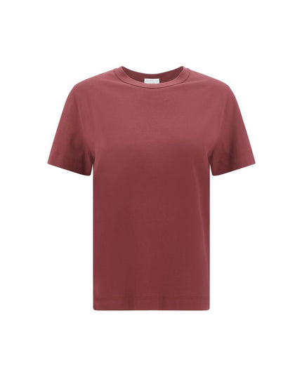 Brunello Cucinelli Bordeaux Cotton T-Shirt