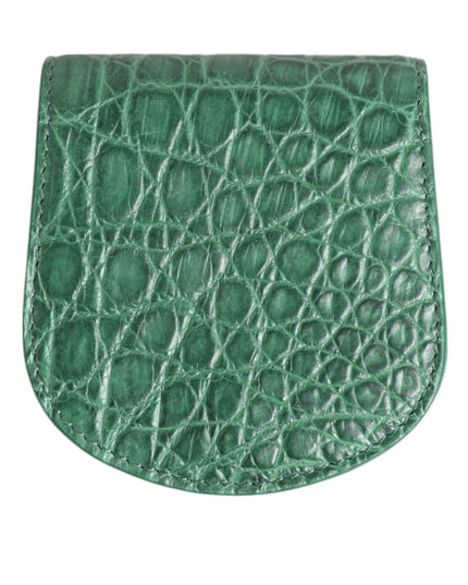 Dolce & Gabbana Green Exotic Skin Coin Condom Case Holder Pocket Wallet