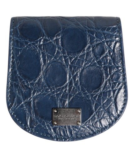 Dolce & Gabbana Blue Exotic Skin Coin Condom Case Holder Pocket Wallet