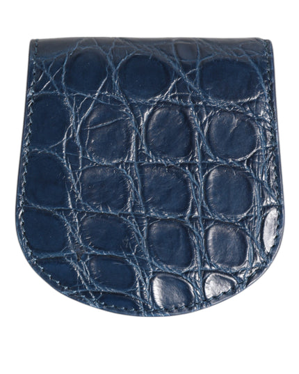 Dolce & Gabbana Blue Exotic Skin Coin Condom Case Holder Pocket Wallet