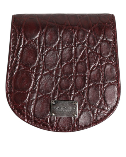 Dolce & Gabbana Burgundy Exotic Skin Coin Condom Case Holder Pocket Wallet