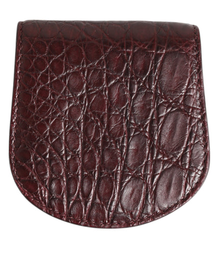 Dolce & Gabbana Burgundy Exotic Skin Coin Condom Case Holder Pocket Wallet