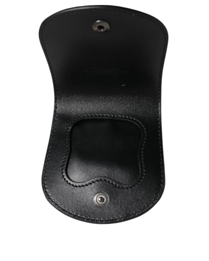 Dolce & Gabbana Black Exotic Skin Coin Condom Case Holder Pocket Wallet