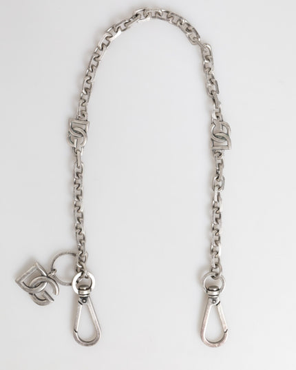 Dolce & Gabbana Silver Tone Brass DG Logo Detailing Chain Men Necklace